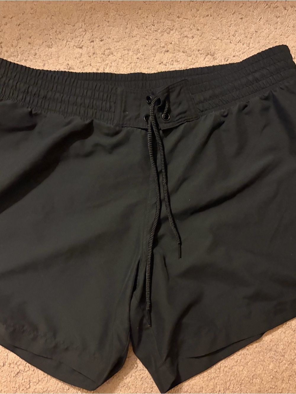 Classic Black Swim Shorts with Drawstring